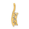14k AAA Diamond Three Stone Curved Bar Pendant