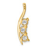 14k AAA Diamond Large Three Stone Curved Bar Pendant