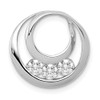 14k White Gold 3.2mm AA Diamond Three Stone Circles Chain Slide