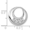 14k White Gold 3.2mm VS Diamond Three Stone Circles Chain Slide