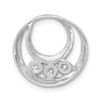 14k White Gold 3.2mm VS Diamond Three Stone Circles Chain Slide