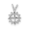 14k White Gold 4.5mm Round Freshwater Cultured Pearl VS Diamond Pendant
