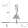 14k White Gold 7mm Whtie Round Freshwater Cultured Pearl VS Diamond Pendant