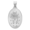 14k White Gold Polished/Satin Miraculous Medal Hollow Pendant
