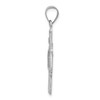 14k White Gold Four Way Medal Hollow Pendant