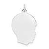 14k White Plain Medium Facing Right Engravable Boy Charm