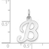 14KW White Gold Script Letter B Initial Charm