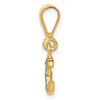 14KY with Rhodium Diamond Letter G Initial Pendant