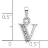 14KW Rhodium-plated Diamond Letter V Initial Pendant 14KW Rhodium-plated Diamond Letter V Initial Pendant