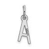 14k White Gold Small Slanted Block Letter A Initial Charm