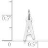 14k White Gold Small Slanted Block Letter A Initial Charm