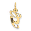 14K Small Fancy Script Letter G Initial Charm
