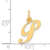 14K Small Fancy Script Letter P Initial Charm