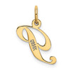 14K Small Fancy Script Letter P Initial Charm