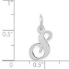 14k White Gold Small Fancy Script Letter S Initial Charm