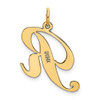 14K Medium Fancy Script Letter R Initial Charm