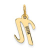 14k Small Script Letter N Initial Charm