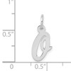 14k White Gold Small Script Letter O Initial Charm