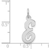 14k White Gold Medium Script Letter E Initial Charm