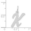 14k White Gold Medium Script Letter K Initial Charm