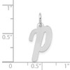 14k White Gold Medium Script Letter P Initial Charm