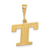 14k Textured Initial T Charm