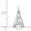 14KW Satin Diamond-cut Letter A Initial Charm