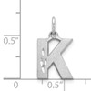 14KW Satin Diamond-cut Letter K Initial Charm