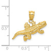14k Solid Polished Open-Backed Crocodile Pendant