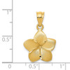 14k Plumeria Floral Charm Pendant
