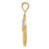 14k Two-tone w/White Rhodium Diamond-cut Oval Floral Pendant