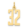 14k Small Elongated Number 32 Charm 14k Small Elongated Number 32 Charm