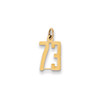 14k Small Elongated Number 73 Charm