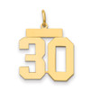 14k Medium Polished Number 30 Charm 14k Medium Polished Number 30 Charm