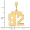 14k Medium Polished Number 92 Charm