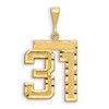 14k Large Brushed Diamond-cut Number 31 Charm 14k Large Brushed Diamond-cut Number 31 Charm
