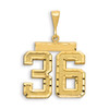 14k Large Brushed Diamond-cut Number 36 Charm 14k Large Brushed Diamond-cut Number 36 Charm