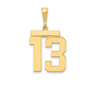 14k Large Polished Number 13 Charm 14k Large Polished Number 13 Charm