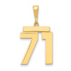 14k Large Polished Number 71 Charm