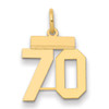 14k Small Polished Number 70 Charm