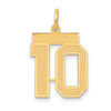 14k Medium Satin Number 10 Charm 14k Medium Satin Number 10 Charm