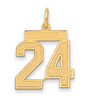 14k Medium Satin Number 24 Charm 14k Medium Satin Number 24 Charm