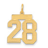 14k Medium Satin Number 28 Charm