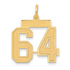 14k Medium Satin Number 64 Charm 14k Medium Satin Number 64 Charm