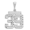 14kw Small Brushed Diamond-cut Number 39 Charm