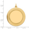 14k Etched Design Gauge Circular Engravable Disc Charm