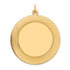 14k Etched Design Gauge Circular Engravable Disc Charm