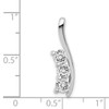 14k White Gold AAA Diamond Three Stone Curved Bar Pendant