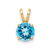 14k 6mm Blue Topaz pendant