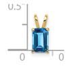 14k 6x4mm Emerald Cut Blue Topaz pendant